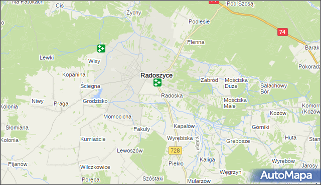 mapa Radoska, Radoska na mapie Targeo