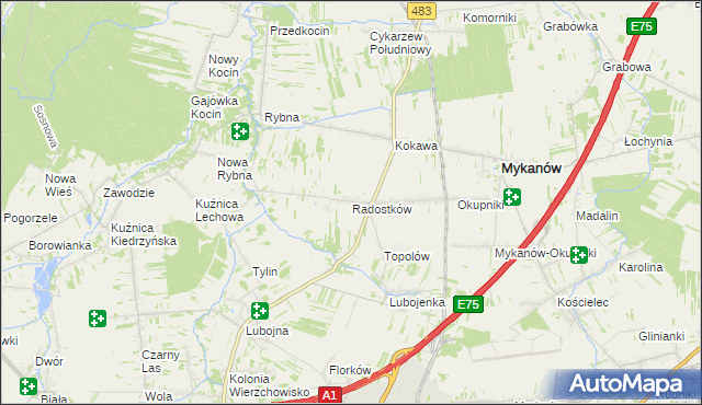 mapa Radostków, Radostków na mapie Targeo