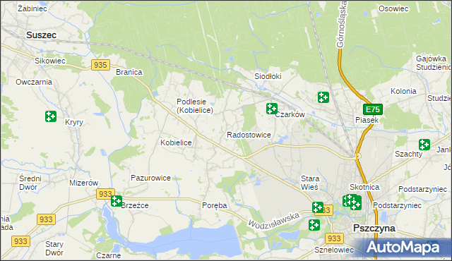 mapa Radostowice, Radostowice na mapie Targeo