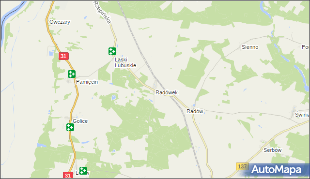 mapa Radówek, Radówek na mapie Targeo