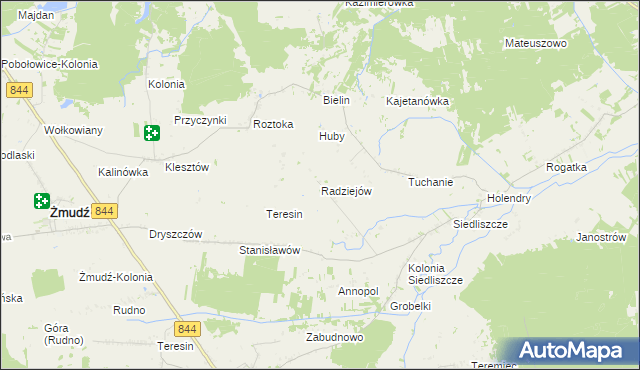 mapa Radziejów gmina Dubienka, Radziejów gmina Dubienka na mapie Targeo