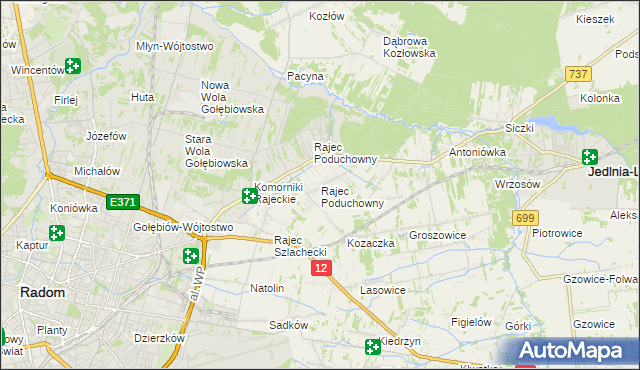 mapa Rajec Poduchowny, Rajec Poduchowny na mapie Targeo