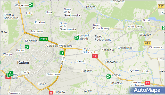 mapa Rajec Szlachecki, Rajec Szlachecki na mapie Targeo