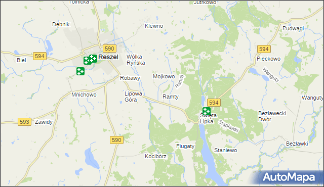 mapa Ramty, Ramty na mapie Targeo