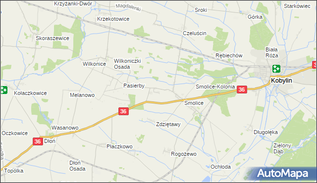 mapa Raszewy gmina Kobylin, Raszewy gmina Kobylin na mapie Targeo