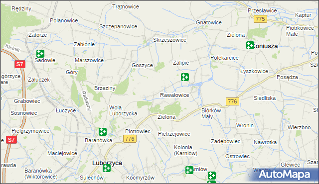 mapa Rawałowice, Rawałowice na mapie Targeo