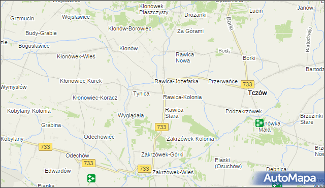 mapa Rawica-Kolonia, Rawica-Kolonia na mapie Targeo