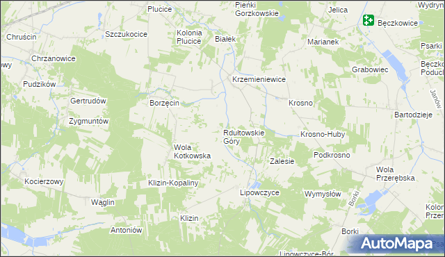 mapa Rdułtowskie Góry, Rdułtowskie Góry na mapie Targeo