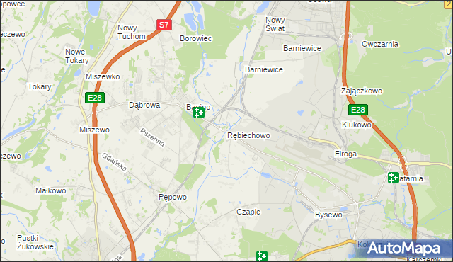 mapa Rębiechowo, Rębiechowo na mapie Targeo
