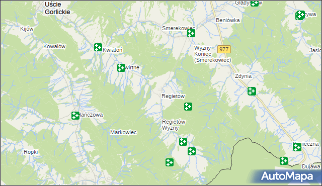 mapa Regietów, Regietów na mapie Targeo