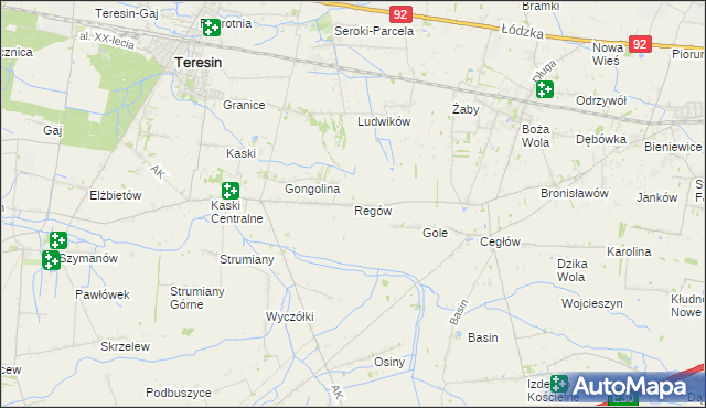 mapa Regów, Regów na mapie Targeo