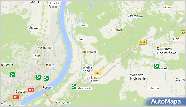 mapa Reptowo gmina Dąbrowa Chełmińska, Reptowo gmina Dąbrowa Chełmińska na mapie Targeo