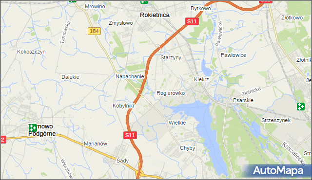 mapa Rogierówko, Rogierówko na mapie Targeo