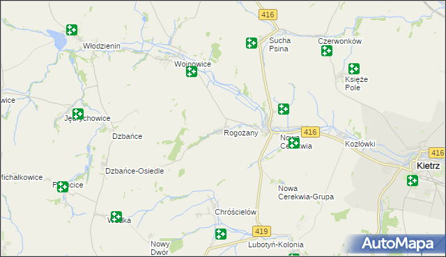 mapa Rogożany, Rogożany na mapie Targeo