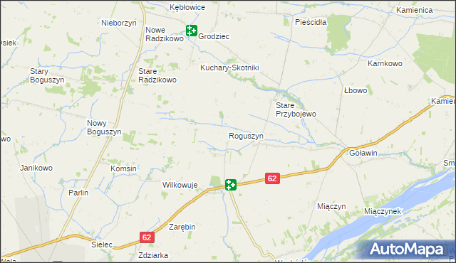 mapa Roguszyn gmina Czerwińsk nad Wisłą, Roguszyn gmina Czerwińsk nad Wisłą na mapie Targeo