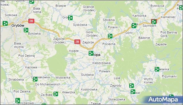 mapa Ropa, Ropa na mapie Targeo