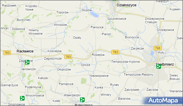 mapa Rosiejów, Rosiejów na mapie Targeo