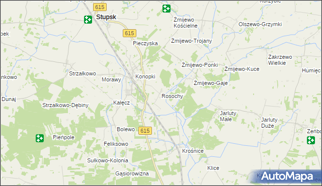 mapa Rosochy gmina Stupsk, Rosochy gmina Stupsk na mapie Targeo