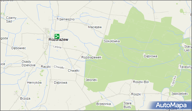 mapa Rozdrażewek gmina Krotoszyn, Rozdrażewek gmina Krotoszyn na mapie Targeo