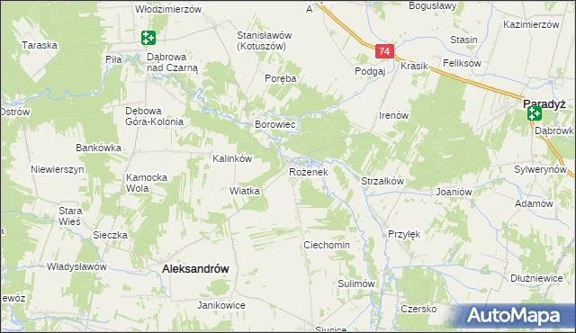 mapa Rożenek, Rożenek na mapie Targeo