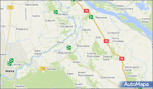 mapa Rozniszew, Rozniszew na mapie Targeo