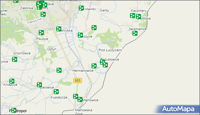 mapa Rożubowice, Rożubowice na mapie Targeo