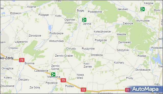 mapa Ruczynów, Ruczynów na mapie Targeo