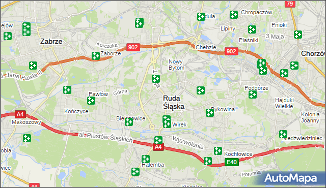 mapa Rudy Śląskiej, Ruda Śląska na mapie Targeo