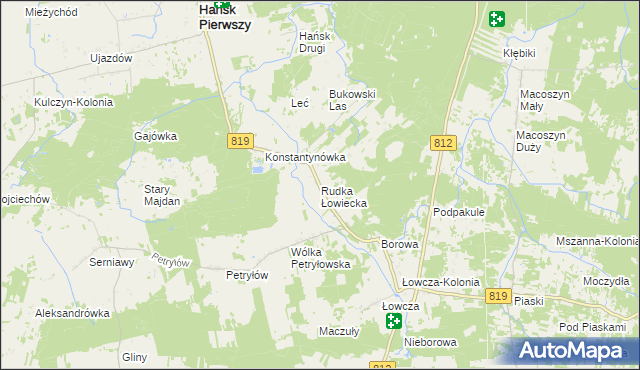 mapa Rudka Łowiecka, Rudka Łowiecka na mapie Targeo