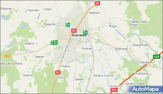 mapa Rudłowo, Rudłowo na mapie Targeo