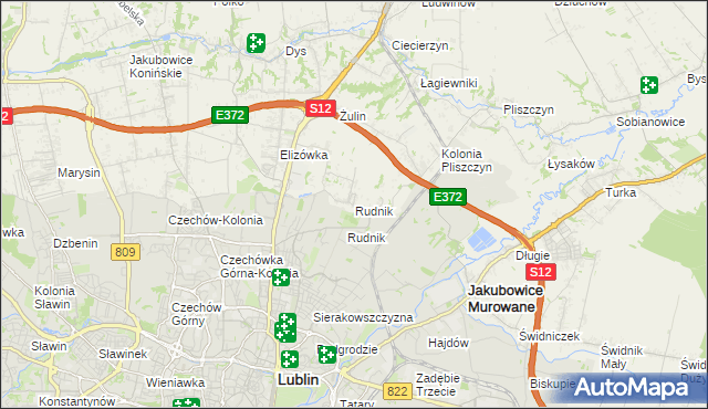 mapa Rudnik gmina Wólka, Rudnik gmina Wólka na mapie Targeo