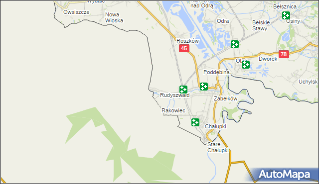 mapa Rudyszwałd, Rudyszwałd na mapie Targeo