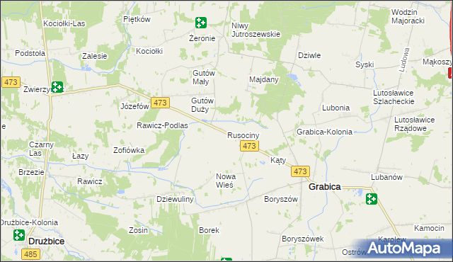 mapa Rusociny, Rusociny na mapie Targeo