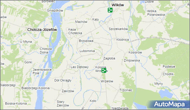 mapa Rybaki gmina Wilków, Rybaki gmina Wilków na mapie Targeo