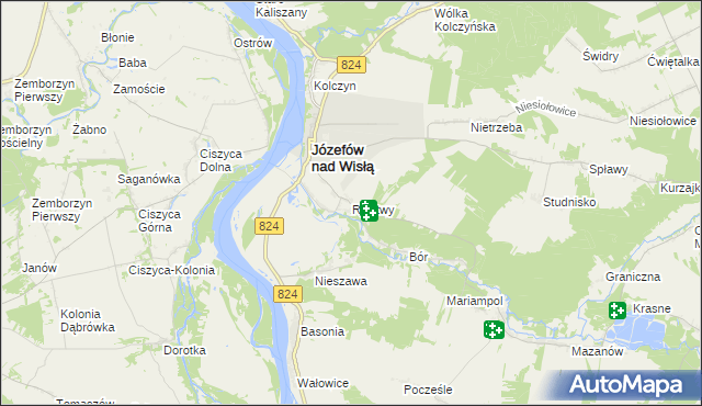 mapa Rybitwy gmina Józefów nad Wisłą, Rybitwy gmina Józefów nad Wisłą na mapie Targeo