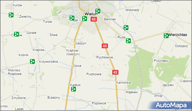 mapa Rychłowice, Rychłowice na mapie Targeo