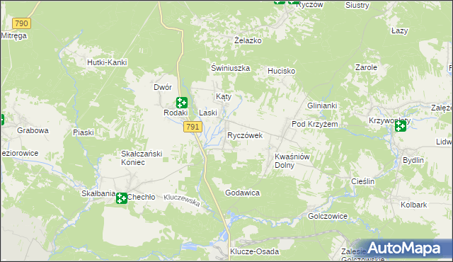 mapa Ryczówek, Ryczówek na mapie Targeo