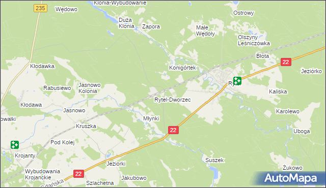 mapa Rytel-Nadleśnictwo, Rytel-Nadleśnictwo na mapie Targeo