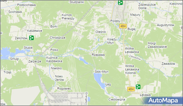 mapa Rząsawa, Rząsawa na mapie Targeo