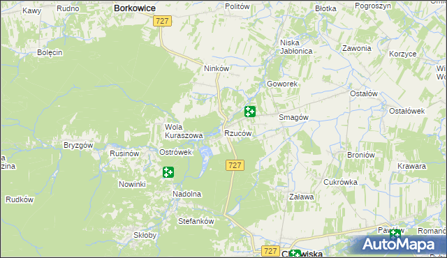 mapa Rzuców, Rzuców na mapie Targeo