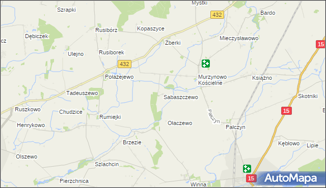 mapa Sabaszczewo, Sabaszczewo na mapie Targeo