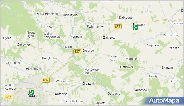 mapa Sąchocin, Sąchocin na mapie Targeo