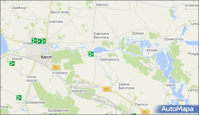 mapa Sadłogoszcz, Sadłogoszcz na mapie Targeo