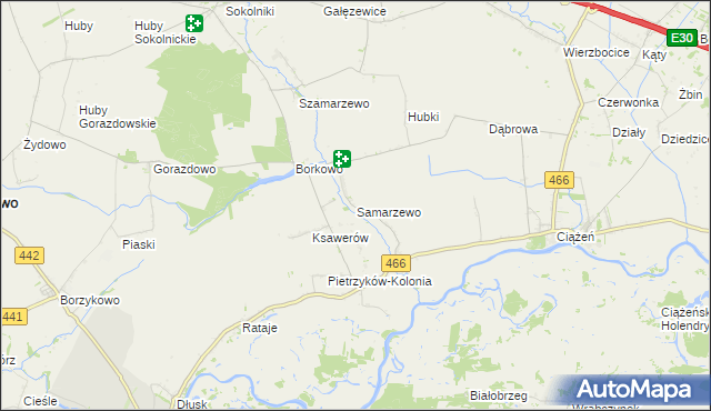 mapa Samarzewo, Samarzewo na mapie Targeo