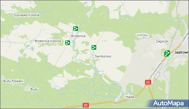 mapa Samborsko, Samborsko na mapie Targeo