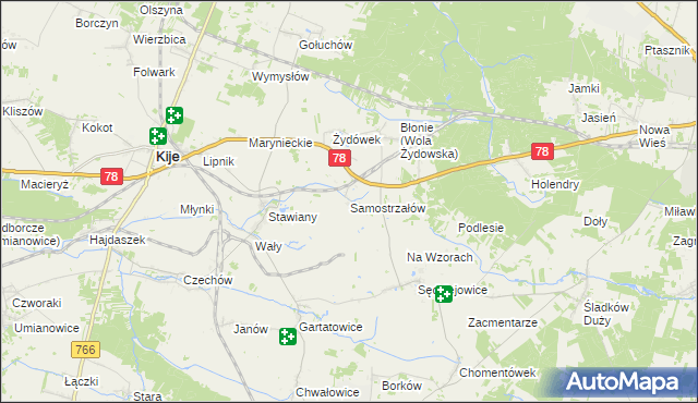 mapa Samostrzałów, Samostrzałów na mapie Targeo