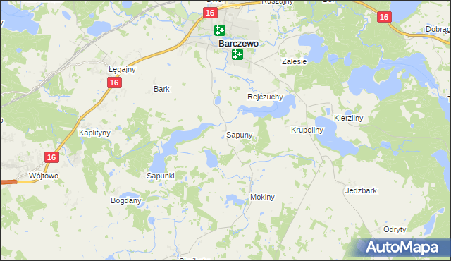 mapa Sapuny, Sapuny na mapie Targeo
