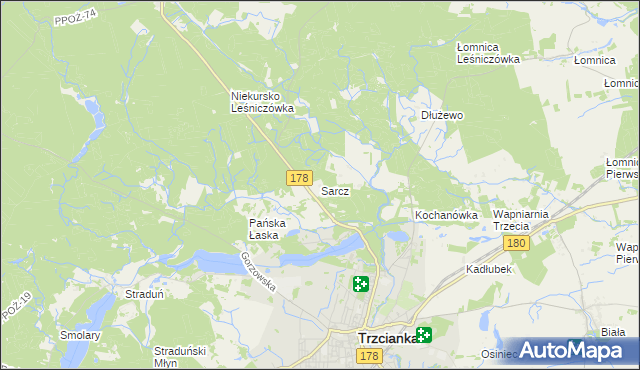 mapa Sarcz, Sarcz na mapie Targeo