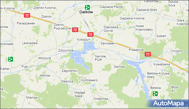 mapa Sarnów PGR, Sarnów PGR na mapie Targeo