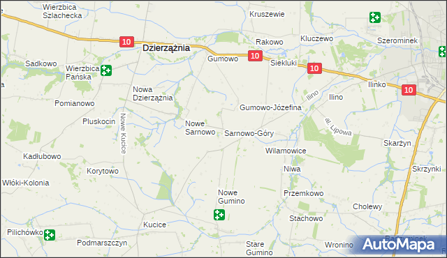 mapa Sarnowo-Góry, Sarnowo-Góry na mapie Targeo